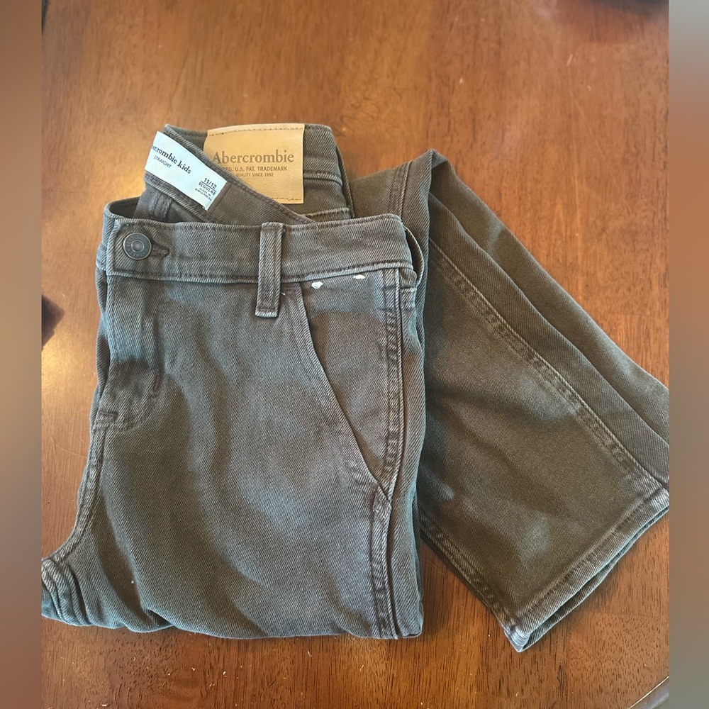 Abercrombie Boys Straight Jeans Brown Gray 11/12